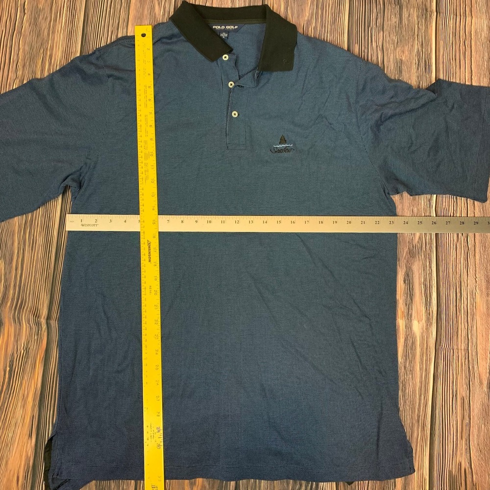 Polo‎ Golf Ralph Lauren Men Blue Black Check Cotton Short Sleeve Shirt Size XL - Picture 6 of 6